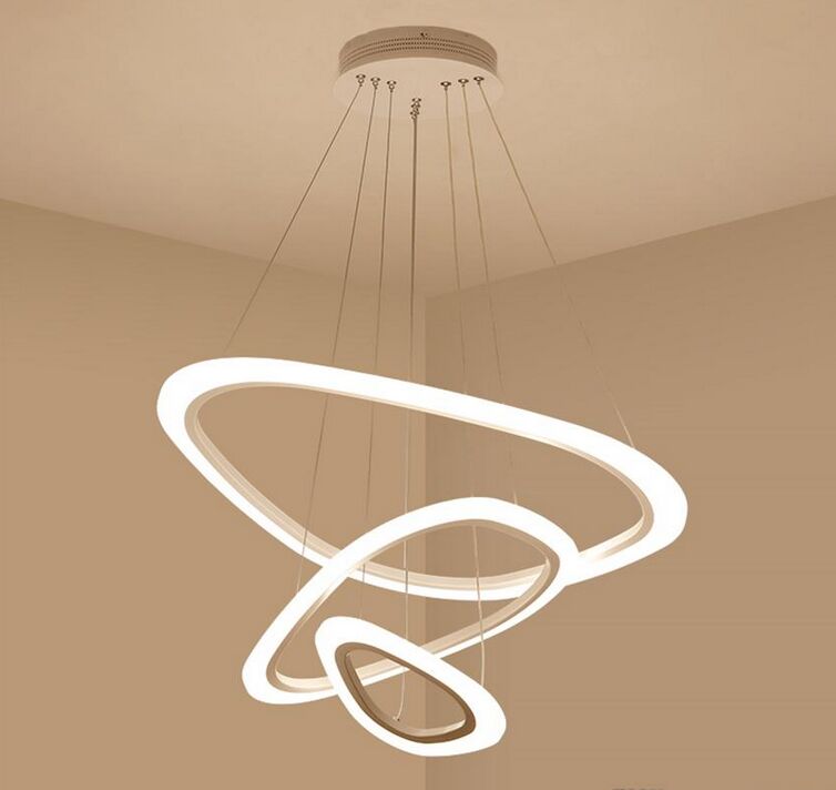 

Coffee Black White Frame Ring Modern Led Chandeliers Pendant Lights Aluminum for Living Dining Room Suspension Lighting Hanging Lamp Home Decoration Fixtures