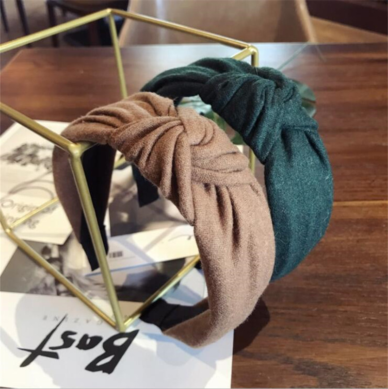 

Korea Boutique Hairband Woolen Fabric Knot Headband Women Girls Hair Head Hoop Bands Accessories For Girls Hairbands Headwear