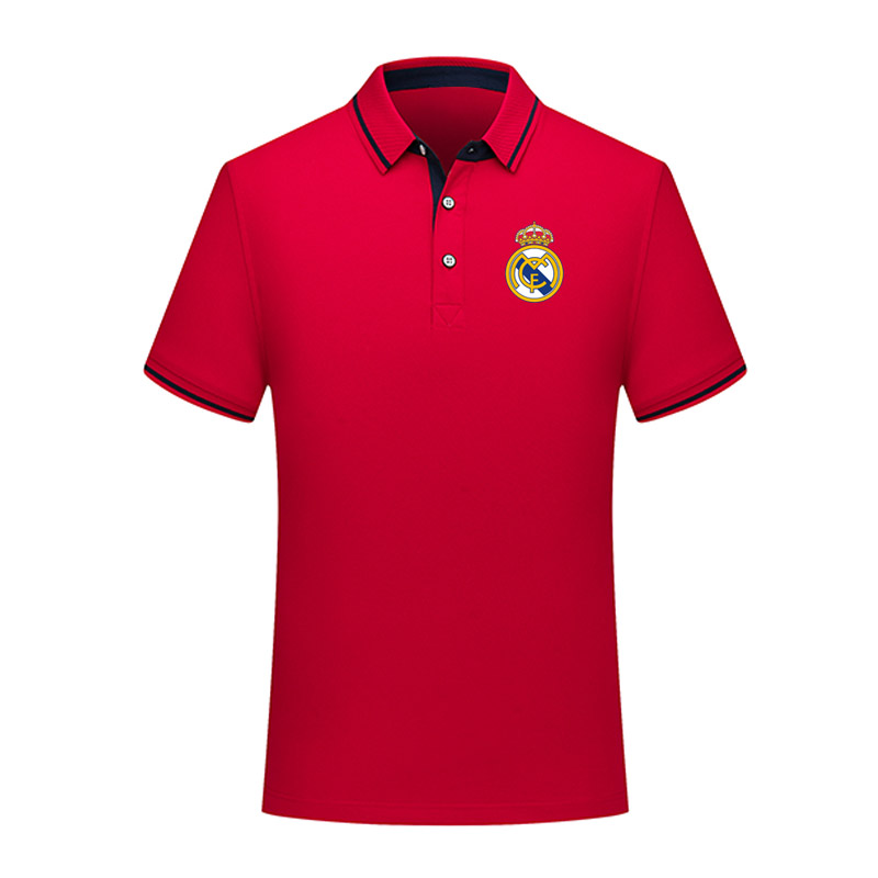 

Real Madrid Polo Shirt Summer Mens Business Casual Tops Men's sports Run Short Sleeve Polo Shirt training Polos Men's Polos, White;black