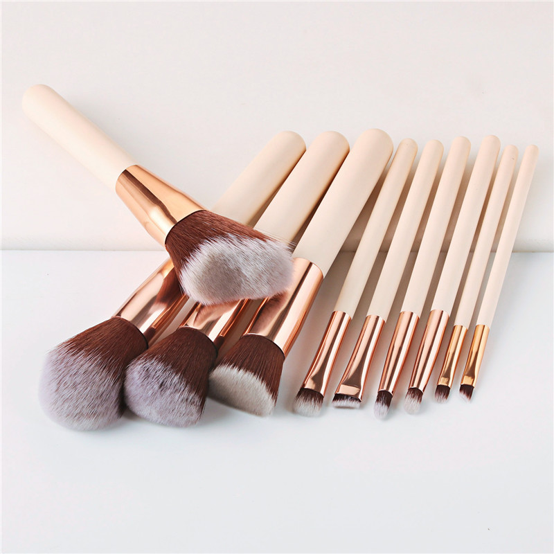 

10Pcs NEW Makeup Brushes Set Wooden Handle for Eyeshadow Blush Brushes Cosmetic Tools Kits T10198
