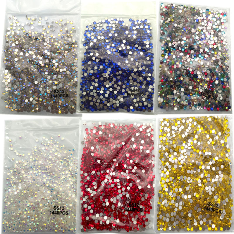 

31 Colors SS12 Super Glitter Rhinestones Crystal Non Hot Fix Flat Back Strass Sewing & Fabric Garment Rhinestone Nail Art Stone