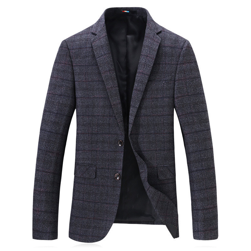 

Men's suit blazer spring and autumn new black plaid quality casual suit blazer men's fashion slim business formal jacket, Same as the picture