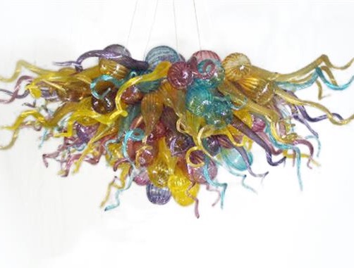 

Lamp Hand Blown Chandeliers Light Colorful Modern Art Decor Glass Pendant Lighting 28"x20" Turkish Style Home Lamps