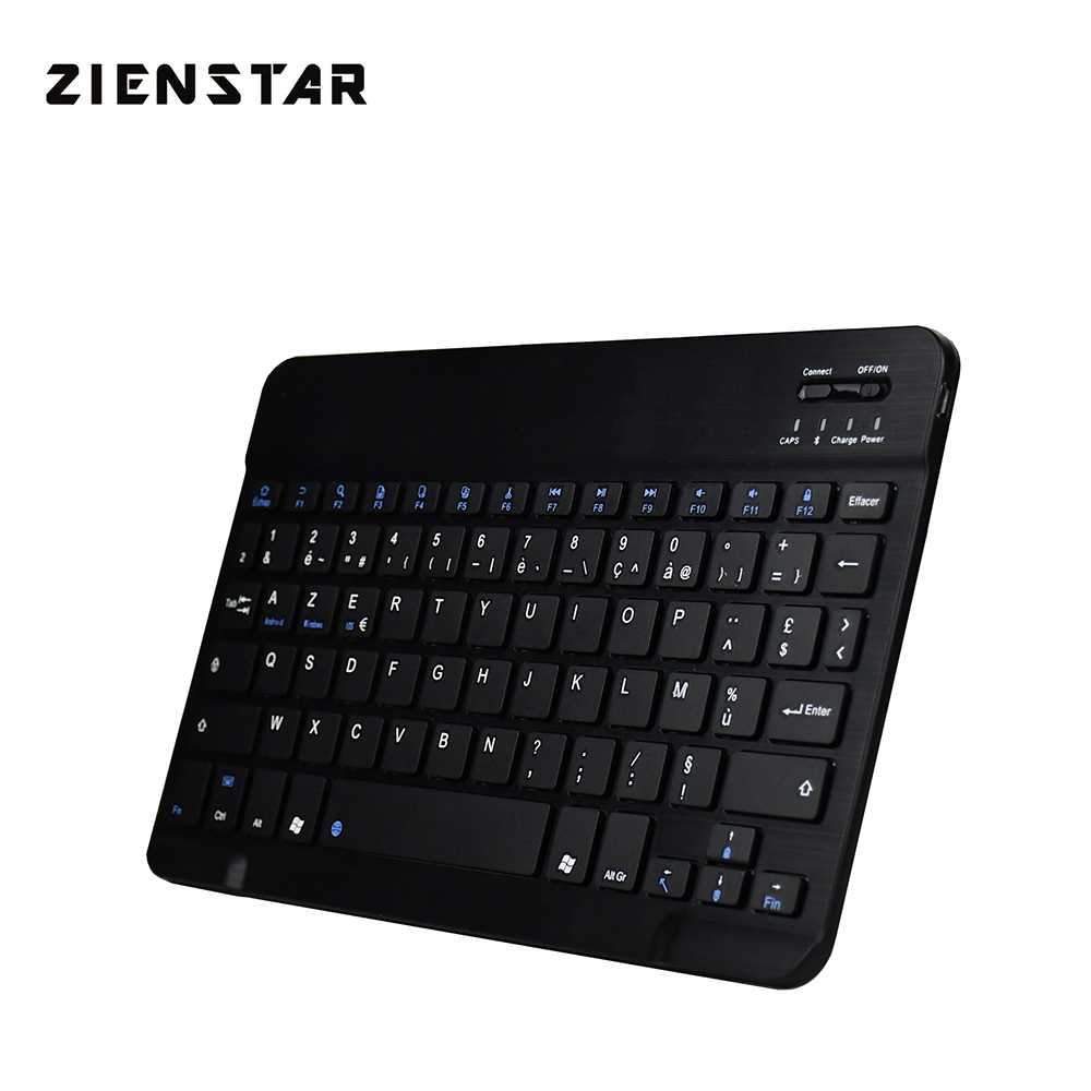 10inch Azerty French Aluminum Wireless Keyboard Bluetooth For