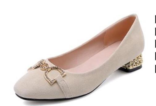 

2019 Suede Women's shoes in Spring and Autumn with New style Low heel Square head @23, Pink