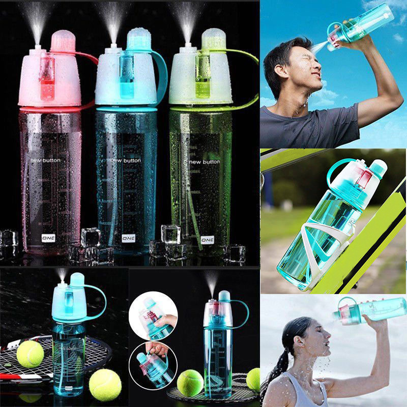 

Newly Sports Mist Spray Cooling Bottle Cycling Water Gym Beach Leak-proof Drinking Cup, Pink