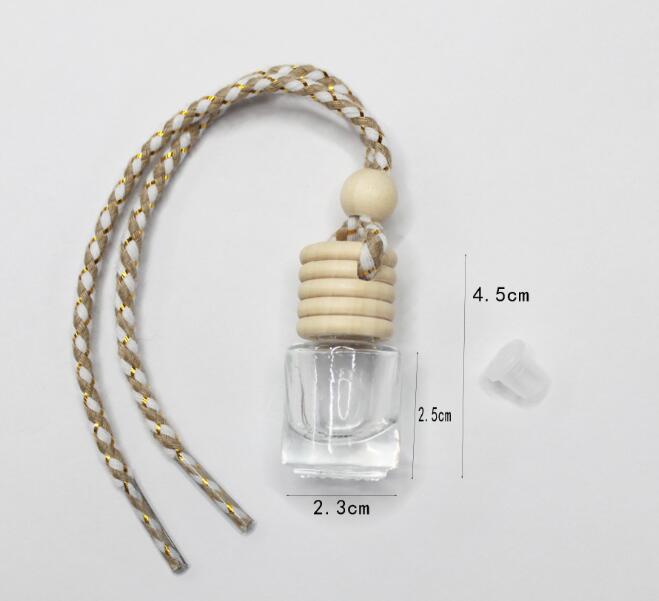 

High Quality Transparent Glass Car Perfume diffuser Bottles Glass Empty Small Perfume Bottles With Wooden Cap And Dropper Tip DHL Free