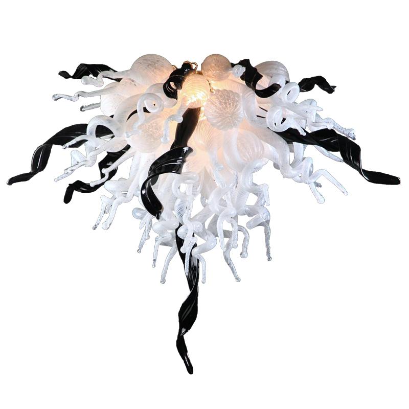 

Modern Chandeliers Light Lamps LED Art Glass Lighting White Black Ceiling Droplight Bedroom Study Room Decoration Creative Chandelier Hanging Lamp