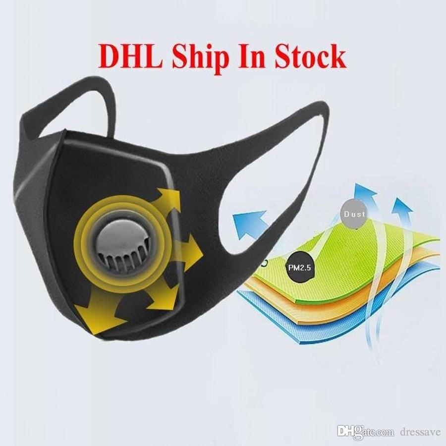 

Free DHL ship Dustproof Face Mask Breathing Valve Sponge Mask Washable Reusable Anti-Dust Fog PM2.5 Protective Masks In Stock
