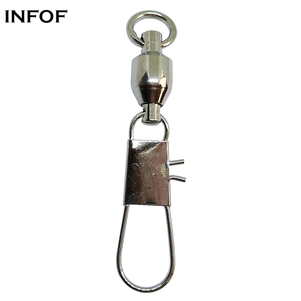 100 pieces/lot Fishing ball bearing swivel with interlock snap Stainless carp fishing Lure connector bass fishing tackle-image-381093121