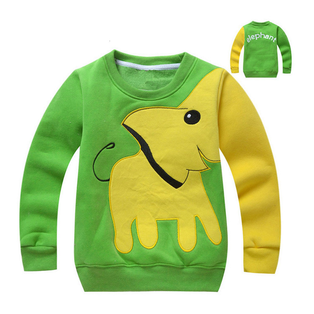 

2019 NEW HOT Fashion Toddler Baby Girls Boys Clothes Elephant Long Sleeve Blouse Tops Sweater Shirt Free ship, Green