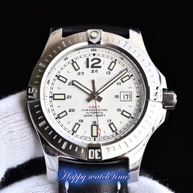 

GF Best Edition A1731311.C934.113X.A18BA.1 White Date Dial Silver Steel Case ETA 2824-2 Automatic Movement Mens Watch Leather Strap Watches, Professional waterproof