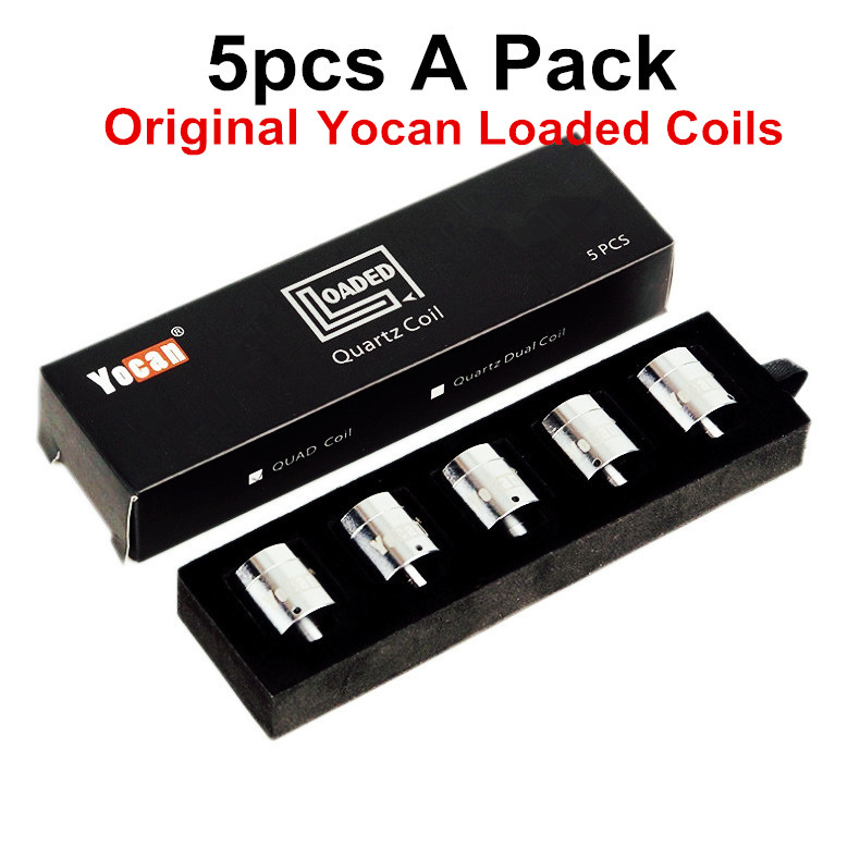 

Original Yocan Loaded Replacement Coils QUAD Coil Quartz Dual Coils Optional With Magentic Base Pure Taste for Wax Concentrate E Cigarette