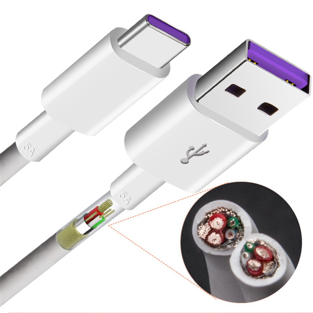 

5A Super Fast Charge Data Cable for Huawei Mate 9/ 9 Pro/ P10 / P20 / P20 pro, White