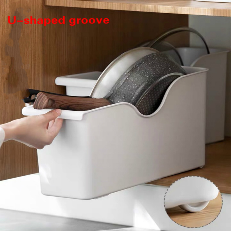 

Kitchen Organizer Box with Pulley Pot Lid Rack Drawer Cabinet Storage Containers Tableware Spice Bathroom Storage Organizer