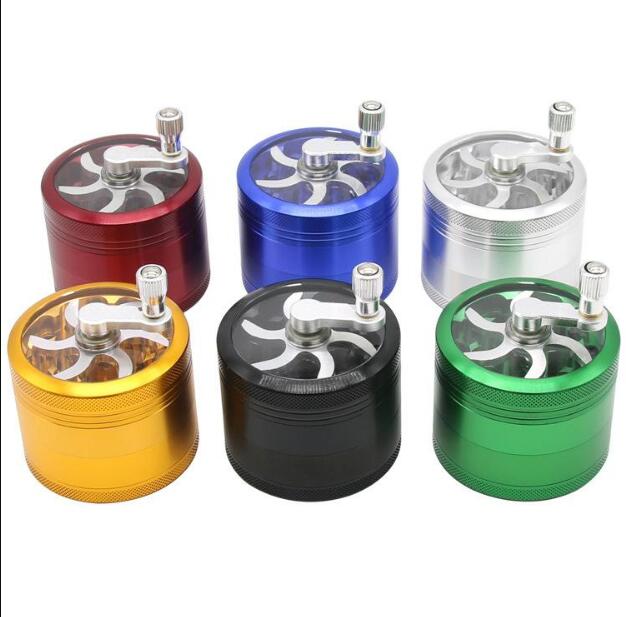 

DHL Free Shipping 4 Part 55mm Aluminium Alloy Hand Grinders Herb Spice Pollen-Grinder Crusher Hand Crank Smoking Cracker FY2143