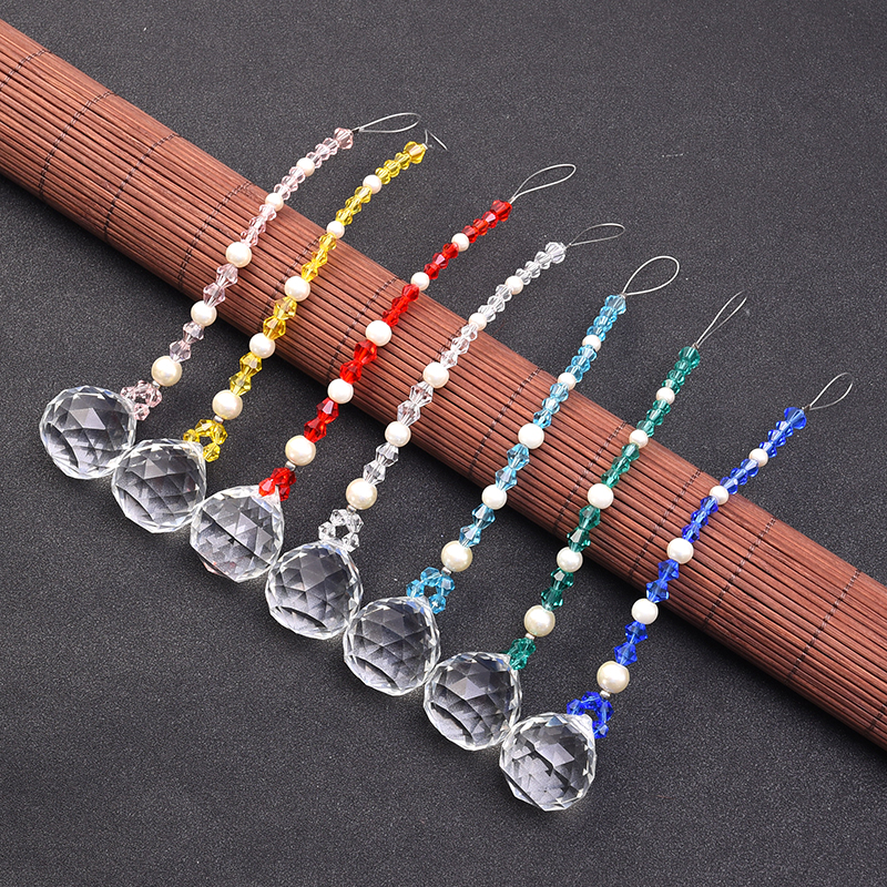 

7PCS 30mm Crystal Suncatcher Ball Prism Pendant Chakra FengShui Decoration Rainbow Maker Hanging Ornament WQM158