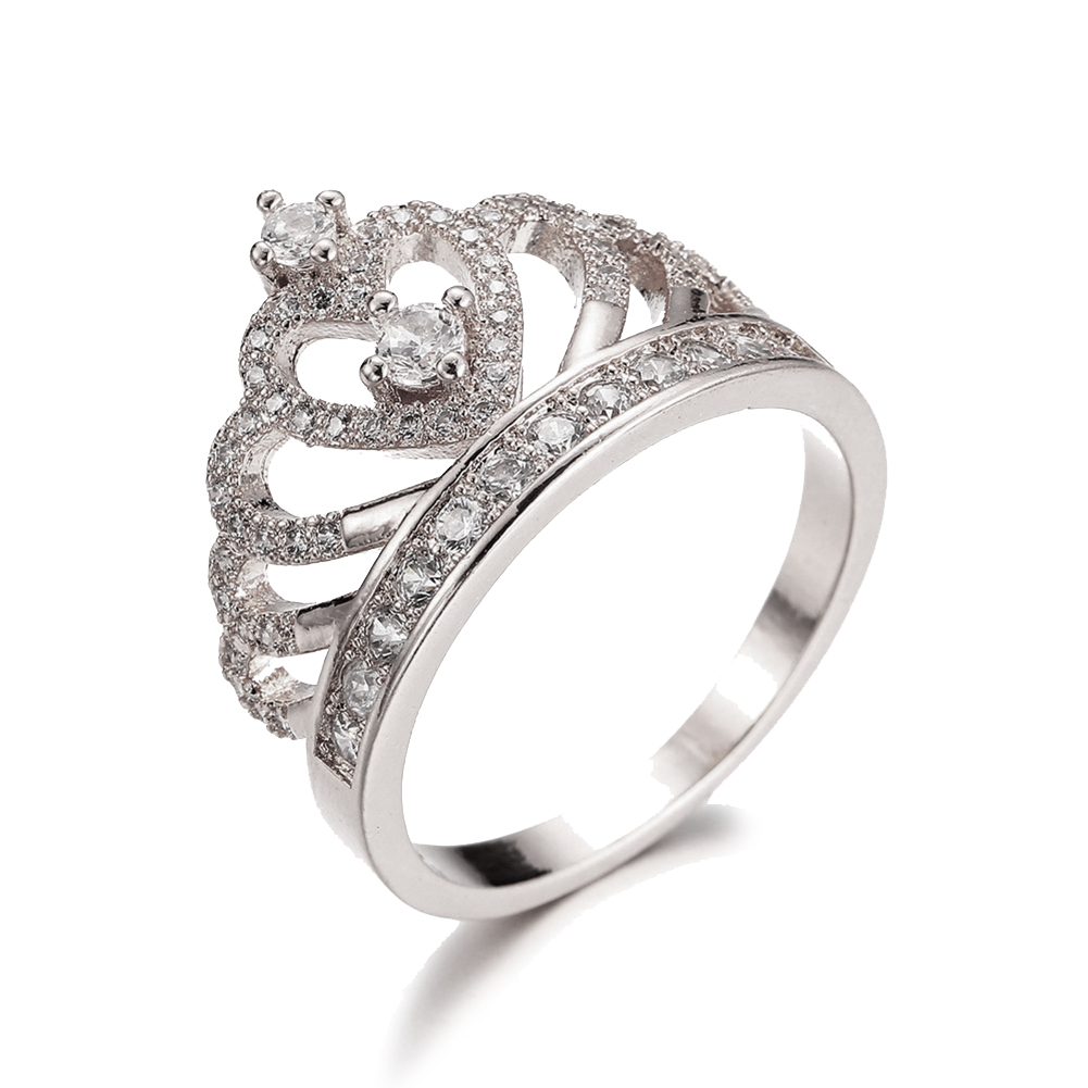 

Women Fashion Shape Wedding Engagement Bridal Princess Crown Ring Jewelry