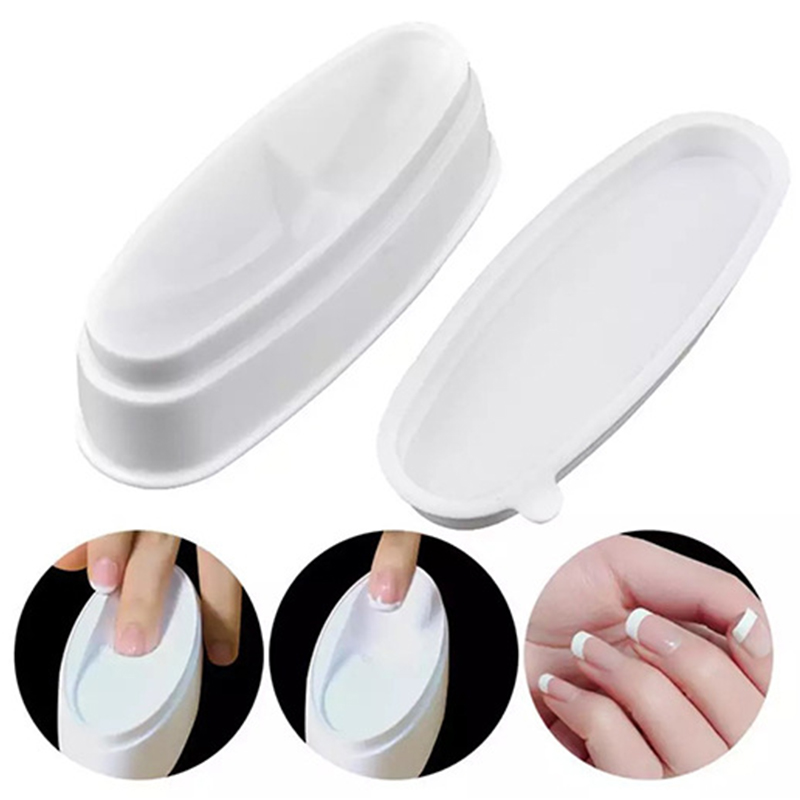 

White Nail French Powder Box Simple French Nail Powder Case High Quality Esy To Use Portable Exquisite Tool