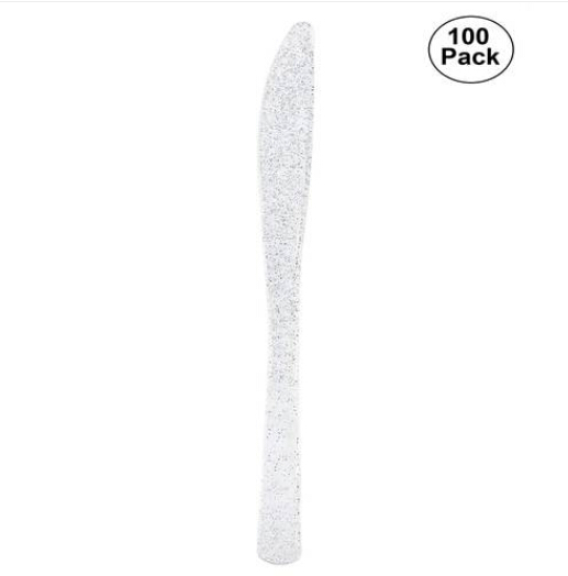

Free shipping Wholesales 2019 100 Pcs Silver Disposable Plastic Knives