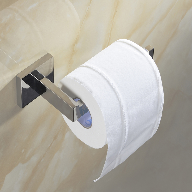 SUS 304 Stainless Steel Toilet Paper Holder Bathroom Toilet Holder For Roll Paper Towel Square Bathroom Accessories-image-704671823