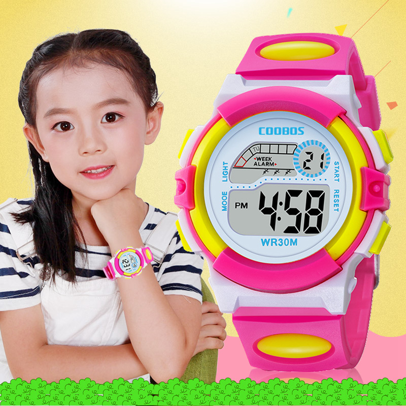 

hot fashion Colorful girls boys Kids sport led digital watch Multi-function children gift birthday party wrist watches, Blue
