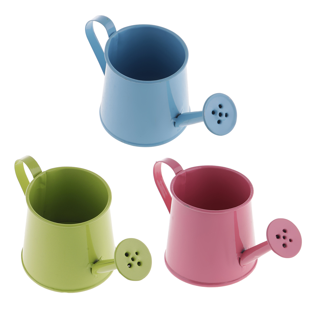 

3x gardening watering can, tinplate retro watering can kettle garden flower pots