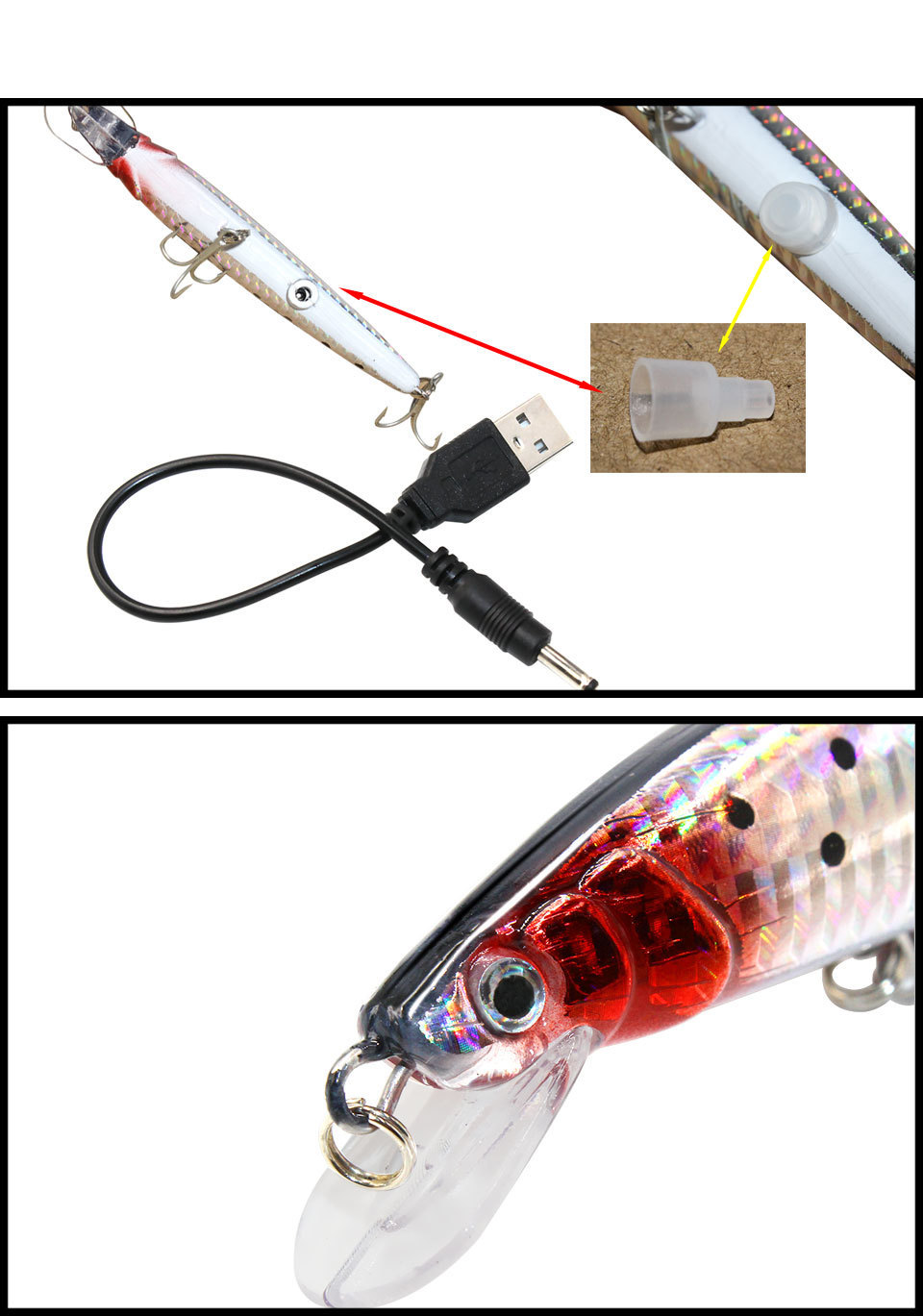 2020 Vibra Strike Flash Lure Fishing Swimbait Rechargeable Usb Fishing Lures Twitching Minnow