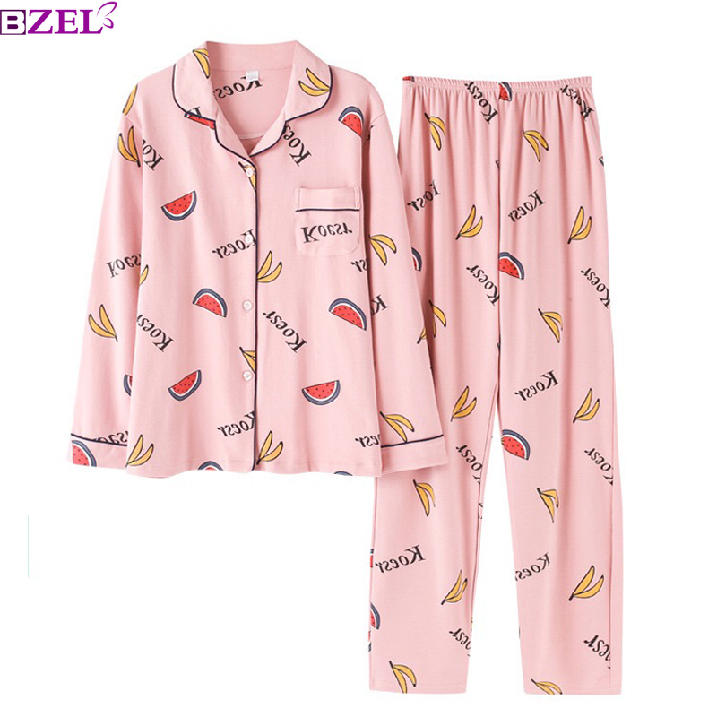 

2018 new Women pajamas set autumn winter ladies cute sleepwear woman's long sleeved household clothing set big size -XXXL