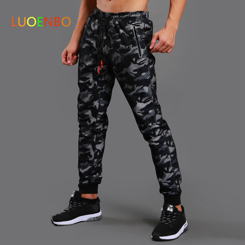 

2020 Waist Drawstring Camo Sport Workout Joggers Men Leisure Quick Dry Running Gym Sweatpants with Zipper Pocket Running pants, Red