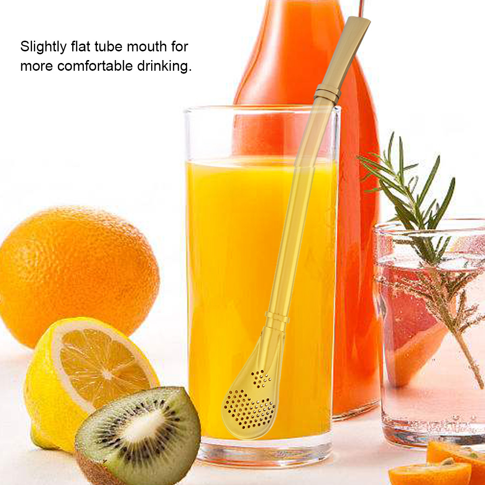 

Drinking Straw Spoon Yerba Mate Drinking Straw Bombilla Filter Coffee Silver Tools Bar Accessories Stainless steel