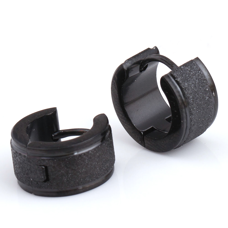 

Charm Gold/Black Hoop Earrings For Women Stainless Steel Spar-kle Female Fashion Jewelry