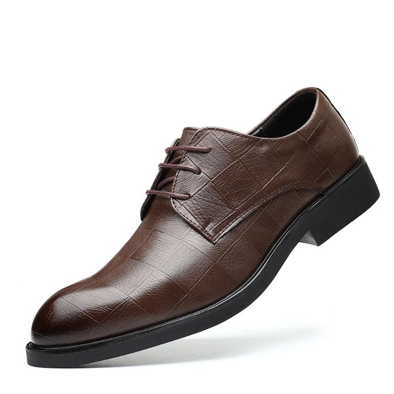 

Male Business Oxford Shoes Men Leather Coiffeur Suit Shoes Mens Classic Brand Formal Man Plaid Wedding Party Dress, Black