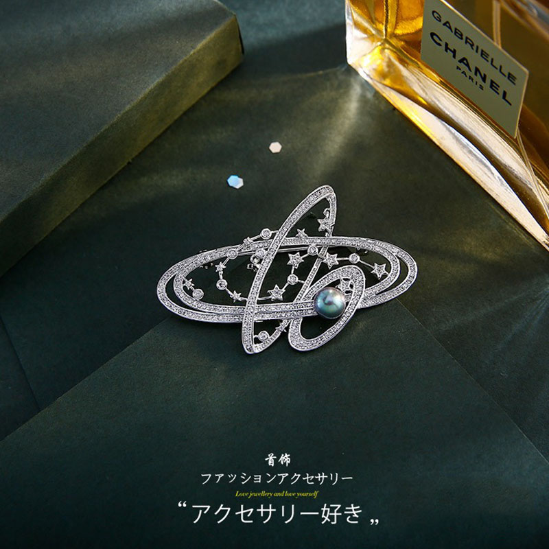 

Zircon Novelty Universe Planet Brooch Pin Brooches for Women Sparkling Crystal Wedding Brooch for Men Suit Jewelry Gift