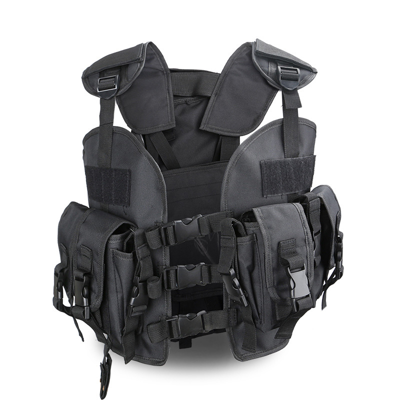 

Tactical Vest Wargame Sports Wear Paintball Carrier Strike Vest With Water Bag, Black