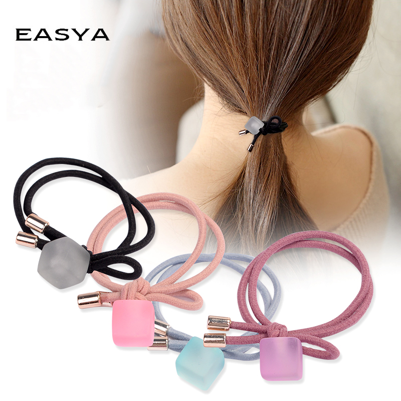 

EASYA 4pcs/Lot Fashion Simple Hairdressing Hair Accessories Cute Hair Rope Ponytail Holder Bands For Women Girls