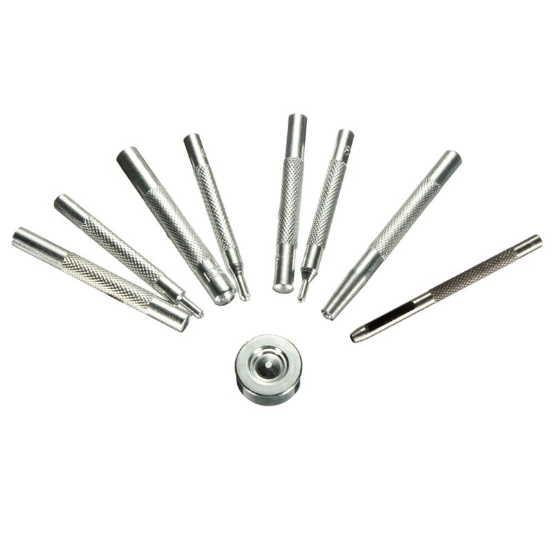 

9Pcs Fixing Tool Kit Sewing Leather Craft Snap Button Fastener Press Stud Base