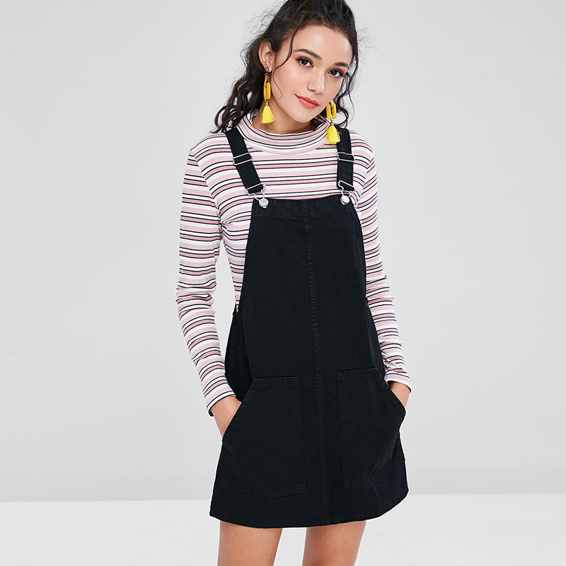 suspender dress black