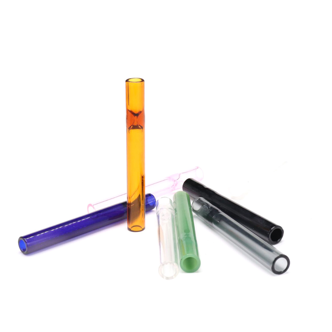 

Colroful 4inch Glass cigarette bat One Hitter Pipe Clear Glass tube for smoking tobacco hand pipes Hookah accessories