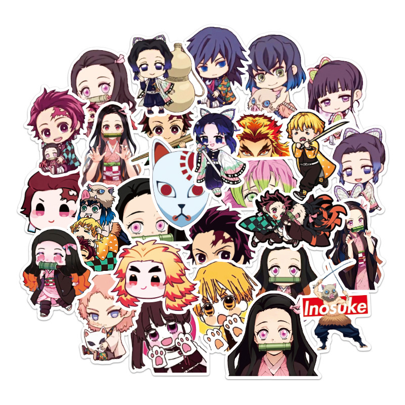 50 PCS Kimetsu no Yaiba/Demon Slayer new anime waterproof sticker gift for Graffiti on Travel case Laptop Skateboard Guitar Fridge