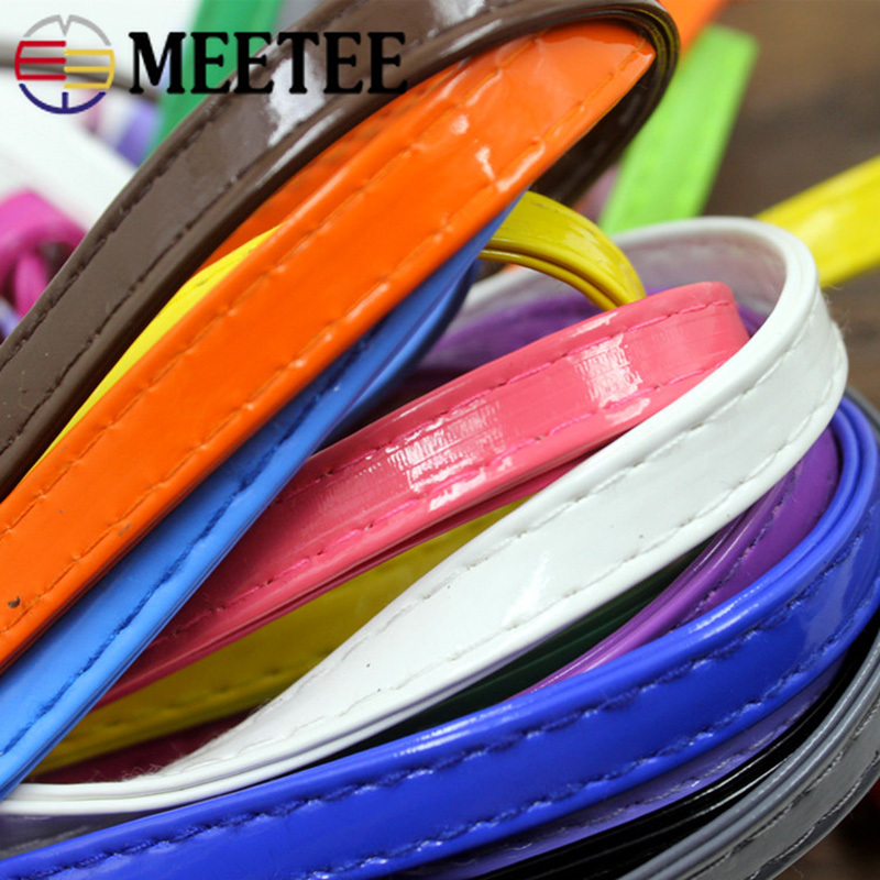 

Meetee 5Meters 10mm 2.5mm Thick PU Backpack Strap Leather Cords Jewelry PU Rope Bags Drawstring Leather Accessory CD022, Black