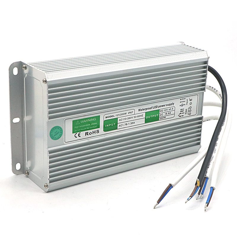 

DC 12V 200W Waterproof Electronic LED Driver Transformer Power Supply Outdoor IP67 Waterproof For Led Strip Lamp