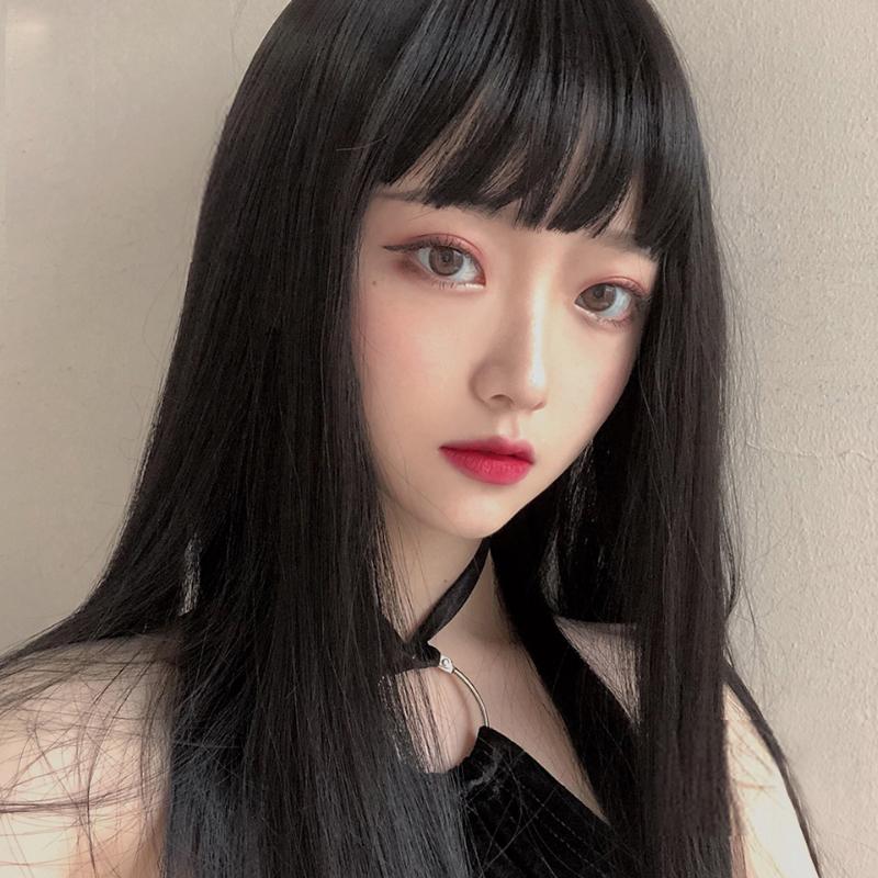 

BUQI 26" Black Wigs Long Straight Synthetic Heat Resistant Hair Cosplay Wigs With Bangs for Women Daily Party, T1b/613
