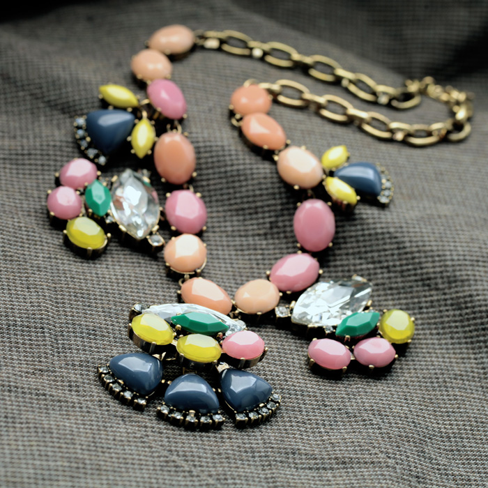 

Exquisite Colorful Resin Beads Chain Accessories Jewelry Pendant Statement Necklace For Women 2020 Newest Arrival Gifts In Box