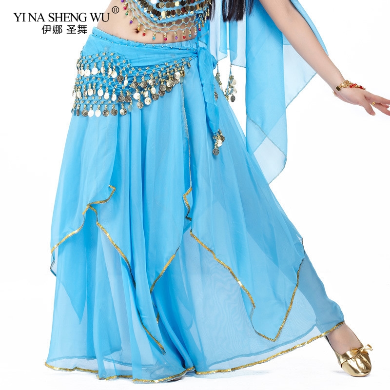 

Belly Dance Skirt Professional Competition Sexy Chiffon Women Belly Dance Skirt Costume Dancer 9 Color Bellydance Costume, Royal blue