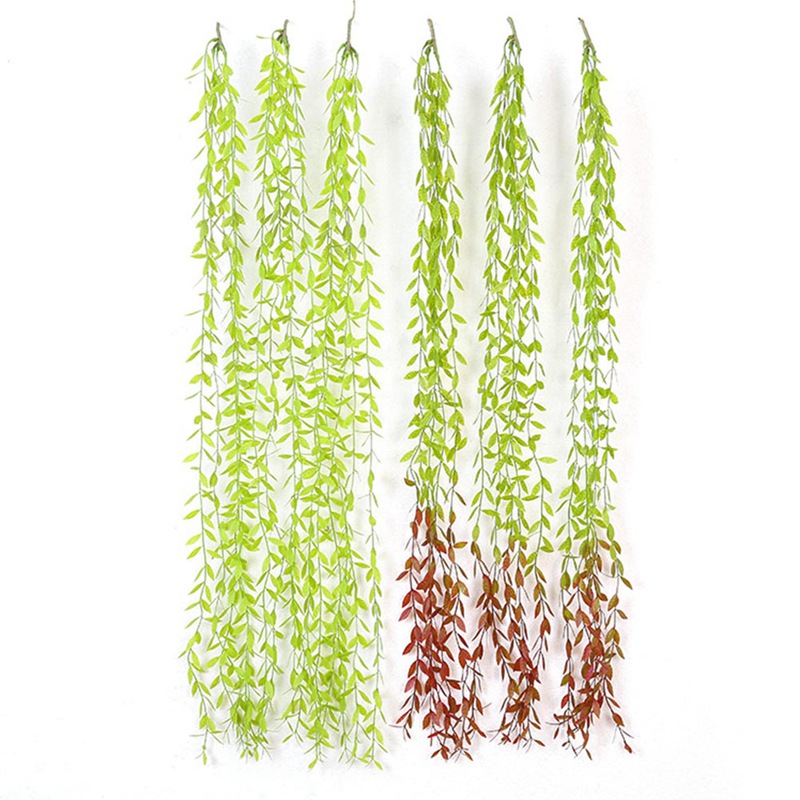 

Simulation Green Leaf DIY Decoration Rattan Green Classic Leaves Home Artificial Willow Vine Fake Foliage Flowers Plastic Plants, Gr