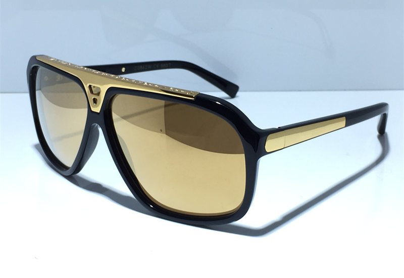 

Wholesale-Luxury Mens Evidence Sunglasses Upgraded MILLIONAIRE Series Designer Sun Glasses Shiny Gold Frame Come With package
