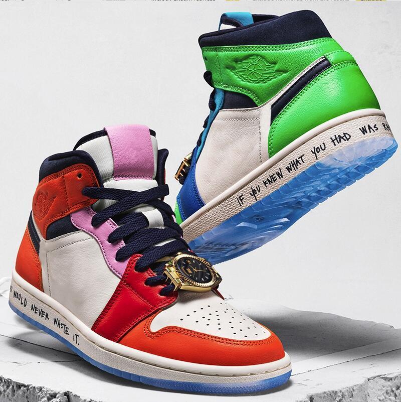 

2020 Release Melody Ehsani x 1 Mid WMNS Fearless Women Mens Basketball Shoes Watch Lace Jewel 1s Designer Sneakers CQ7629-100, Orange
