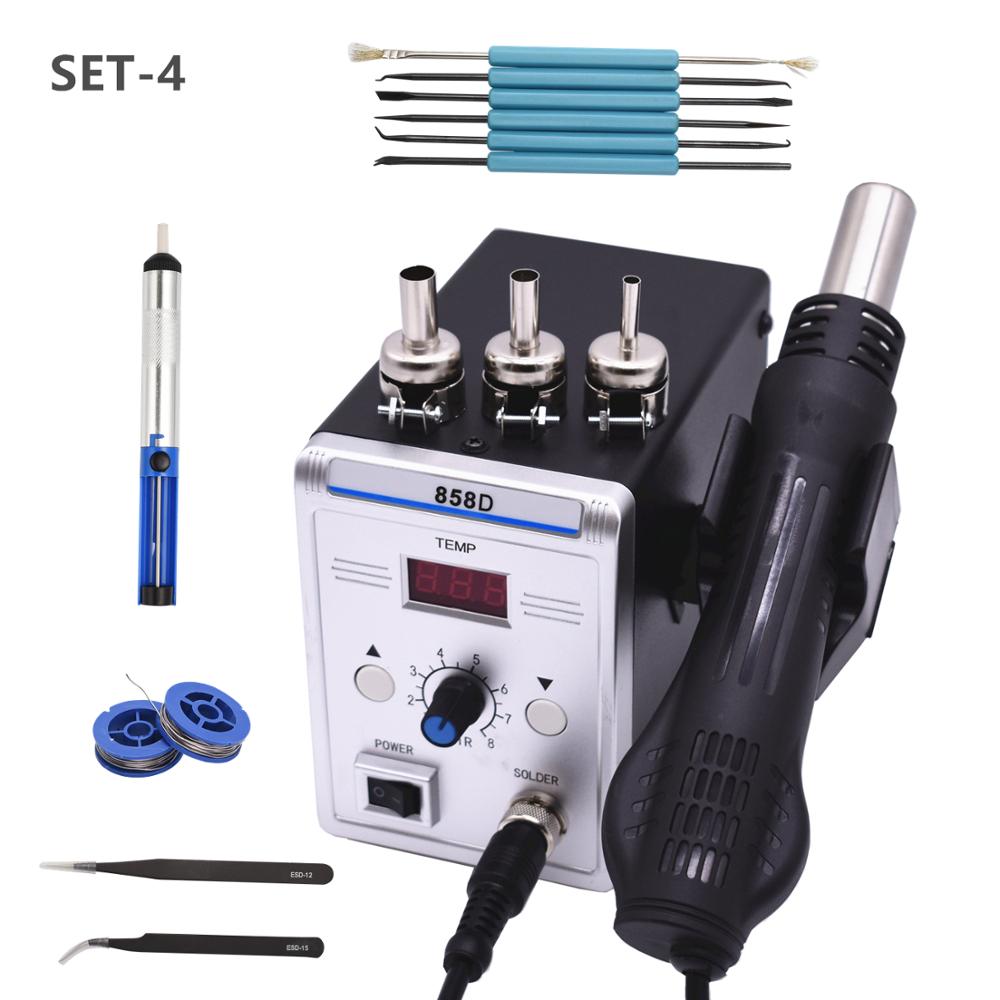 

TXINLEI 858D 700W Hot Air Gun BGA Rework Solder Station Heat Gun for SMD SMT Welding Repair With Soldering Iron