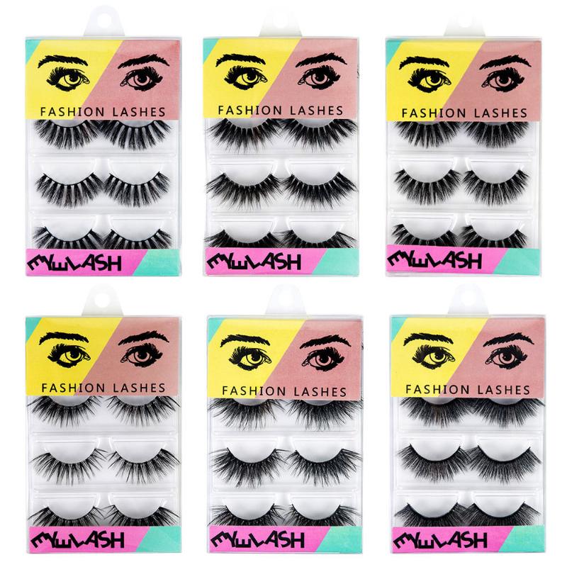 

Hot 4 Pairs False Eye Lashes Natural 100% Handmade Thick False Eyelashes Extension Sexy Soft Eye Lashes Mink Eyelashes